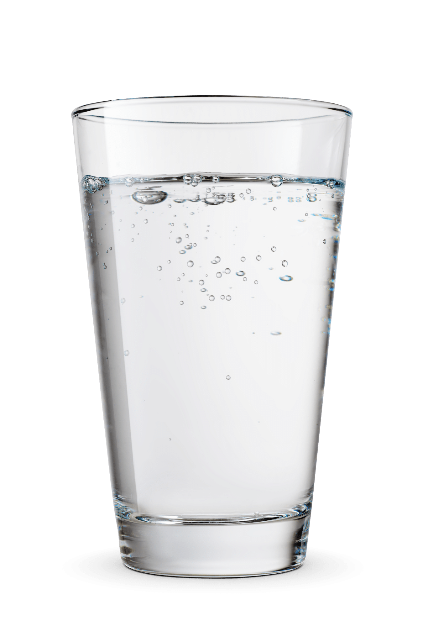 Photo of a glass of water to highlight the clean water that results from whole home water filtration.